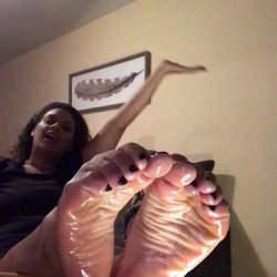 Thick Ebony Soles Covered in Oil