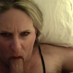 Mature Cumslut Beth was born to suck cock & gets face fucked before sucking his balls like a whore!