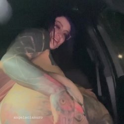 Goth slut ass finger in the car